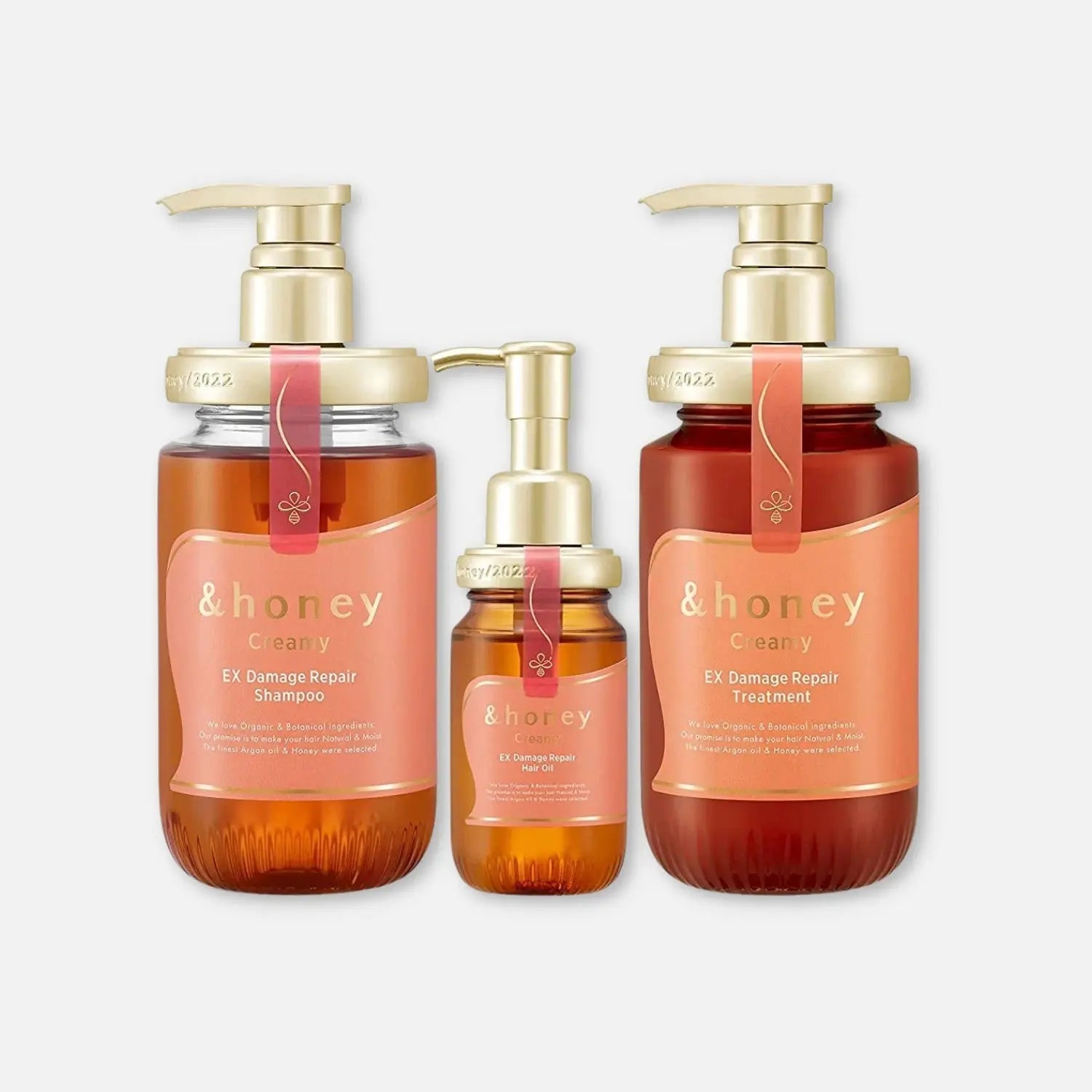 & Honey Deep Moist Shampoo, Treatment & Hair Oil Set - DOKAN
