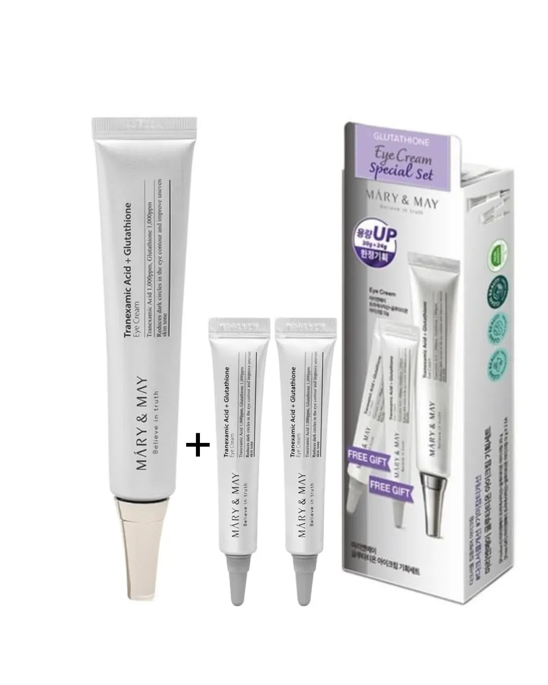 Mary & May Tranexamic Acid+ Glutathione Eye Cream 30ml + FREE 2pc mini Eye Cream Mary & May