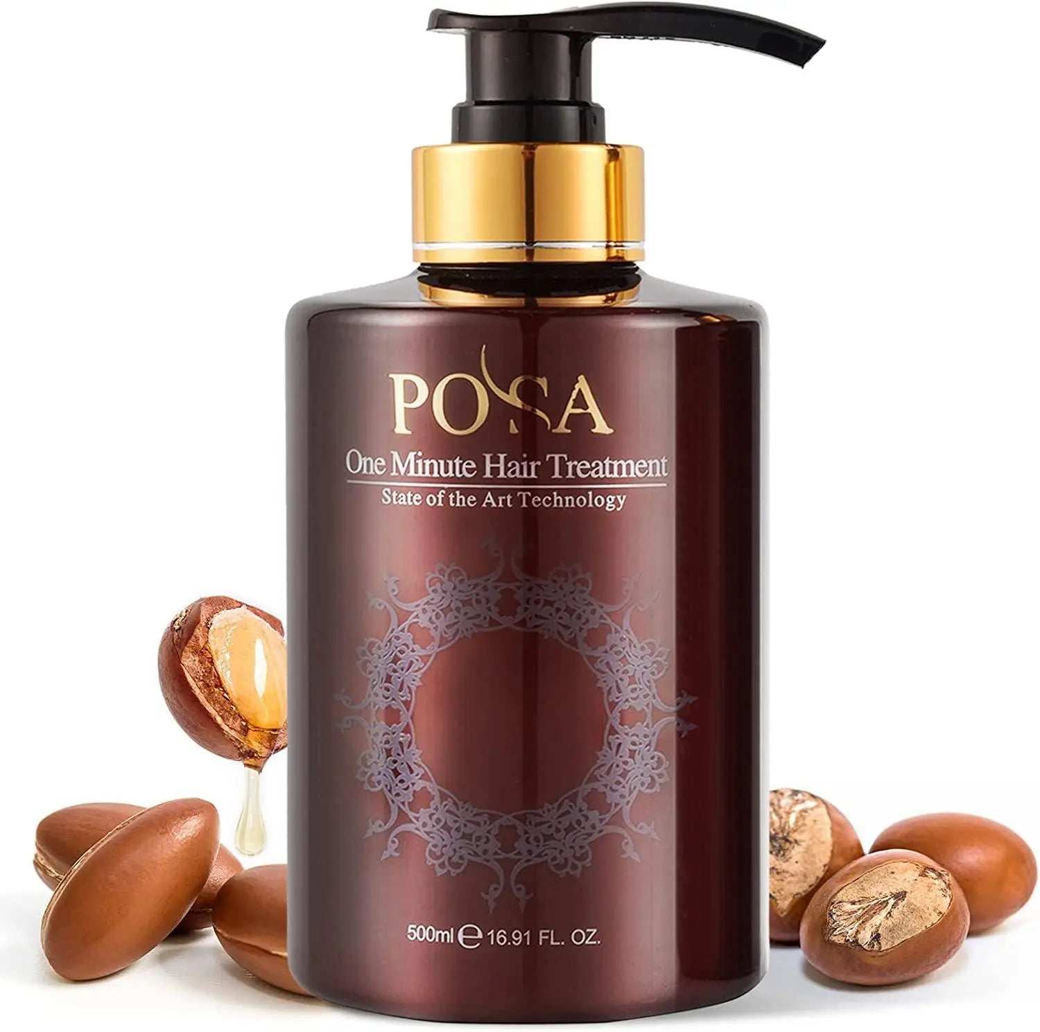 POSA 1 Minute Rescue Keratin Hair Conditioner Moisturizing Argan Oil Hair Mask Deep Repairing Hair Treatment Heat Protectant UV Protective Sulfate