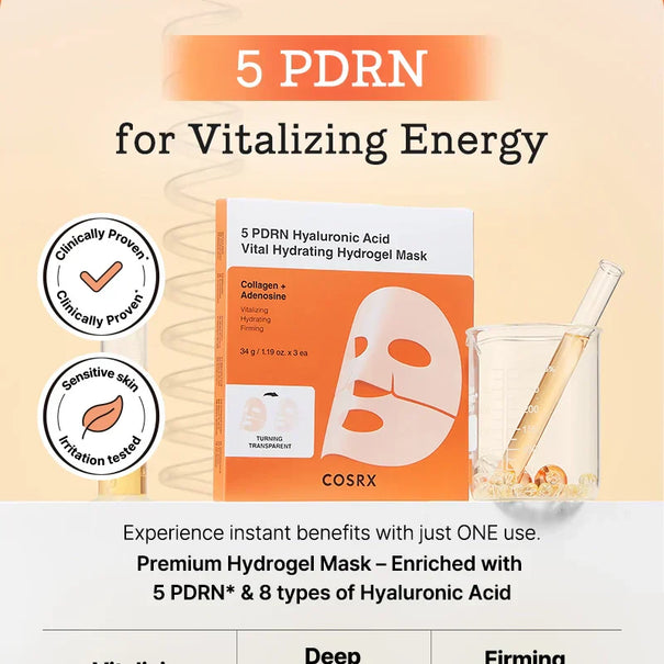 COSRX 5 PDRN Hyaluronic Acid Vital Hydrating Hydrogel Mask