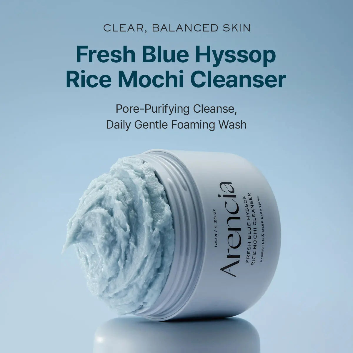 Arencia Blue Hyssop Rice Mochi Cleanser