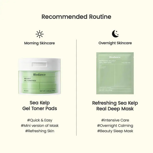 BIODANCE Refreshing Sea Kelp Real Deep Mask Set + Sea Kelp Gel Toner Pads Medicube JOLIE'S