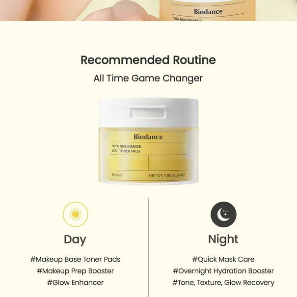 BIODANCE Vita Niacinamide Gel Toner Pads ( 60 pads ) Medicube JOLIE'S