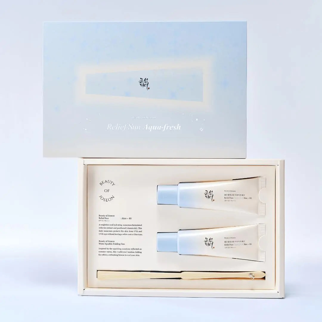 Beauty of Joseon Relief Sun Aqua-fresh Rice+B5 (SPF50+ PA++++) Special Edition Set (50ml+50ml+fan) Beauty of Joseon JOLIE'S
