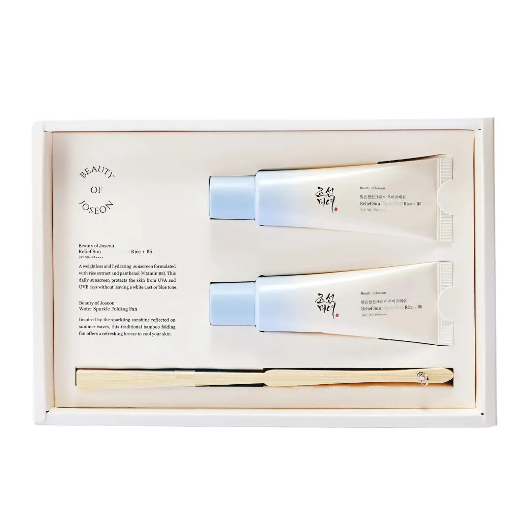 Beauty of Joseon Relief Sun Aqua-fresh Rice+B5 (SPF50+ PA++++) Special Edition Set (50ml+50ml+fan) Beauty of Joseon JOLIE'S