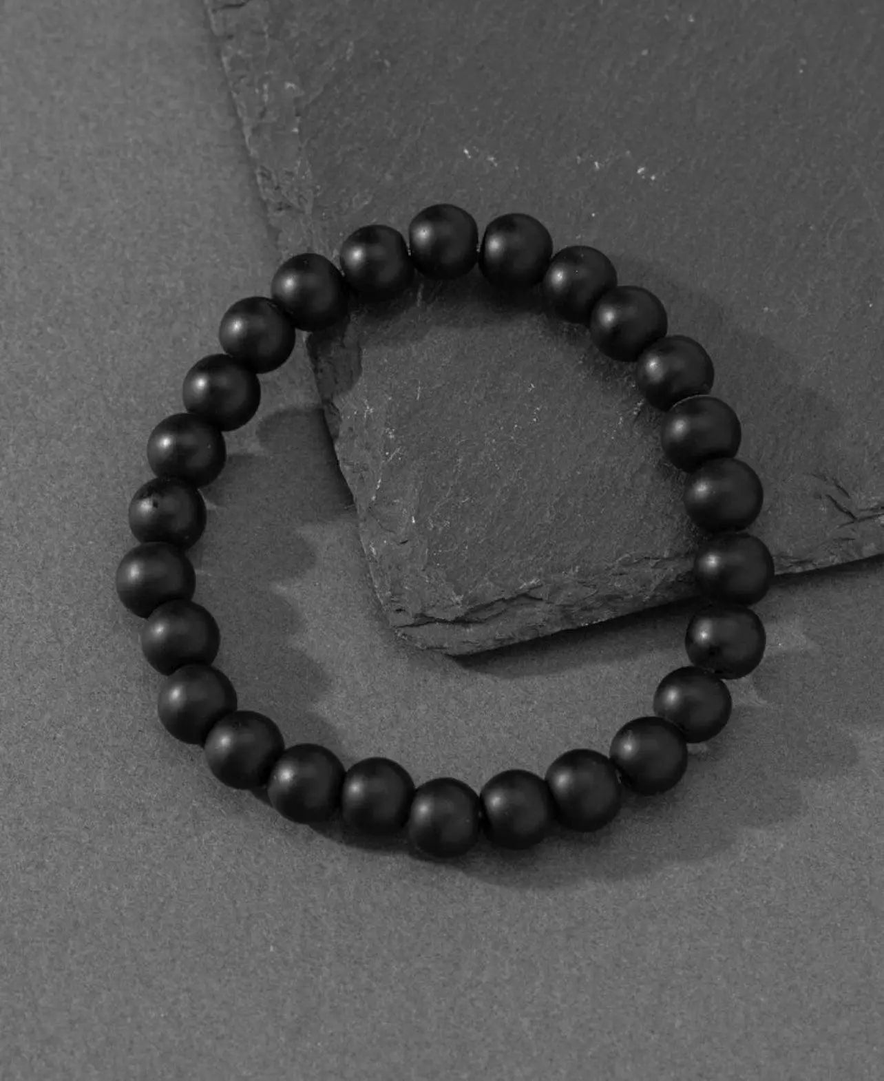 Black Onyx Matt Natural Stone Handmade Bracelet - JOLIE'S UAE