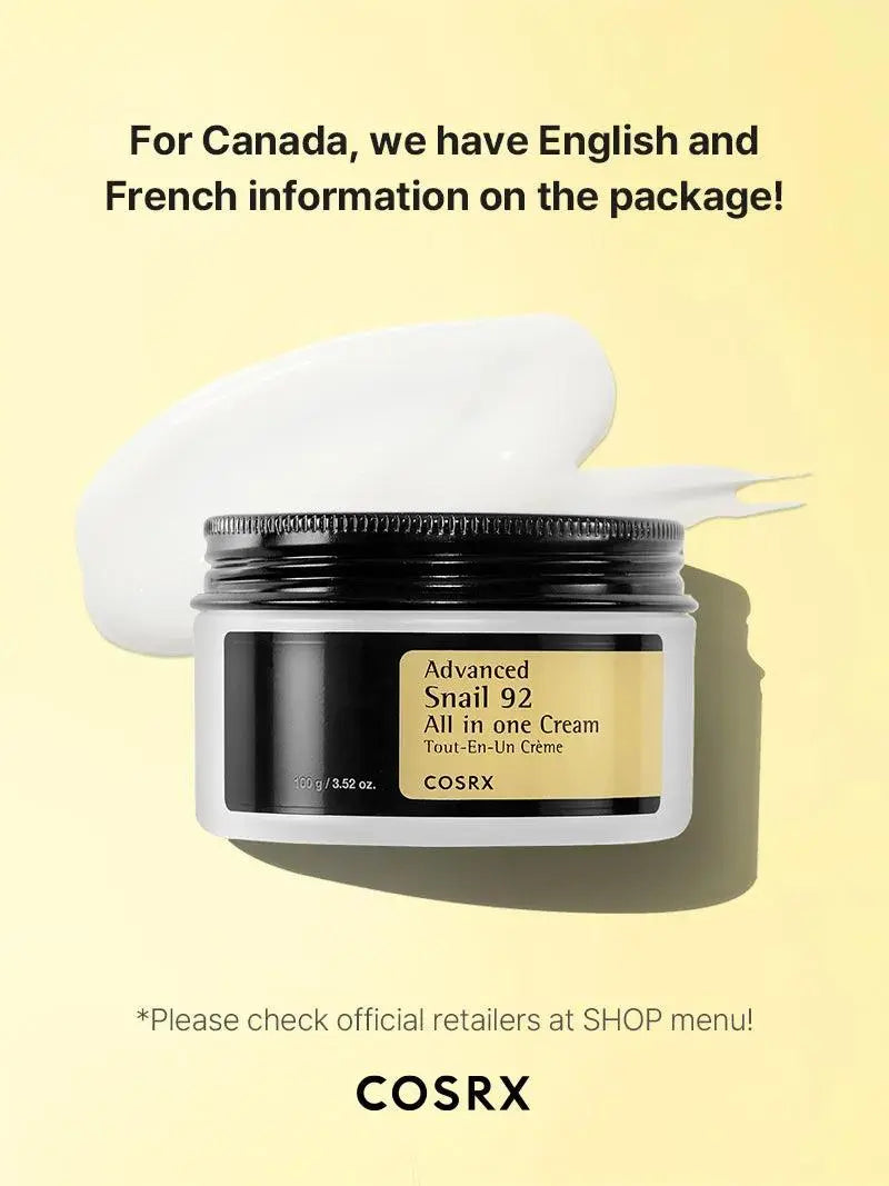 COSRX Advanced Snail 92 All in one Cream 100 gm - JOLIE'S
