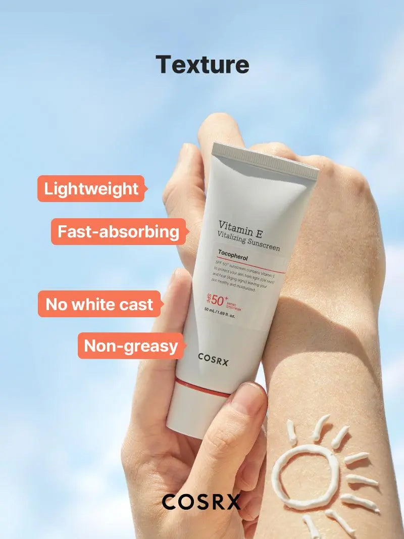COSRX Vitamin E Vitalizing Sunscreen SPF 50+ - JOLIE'S