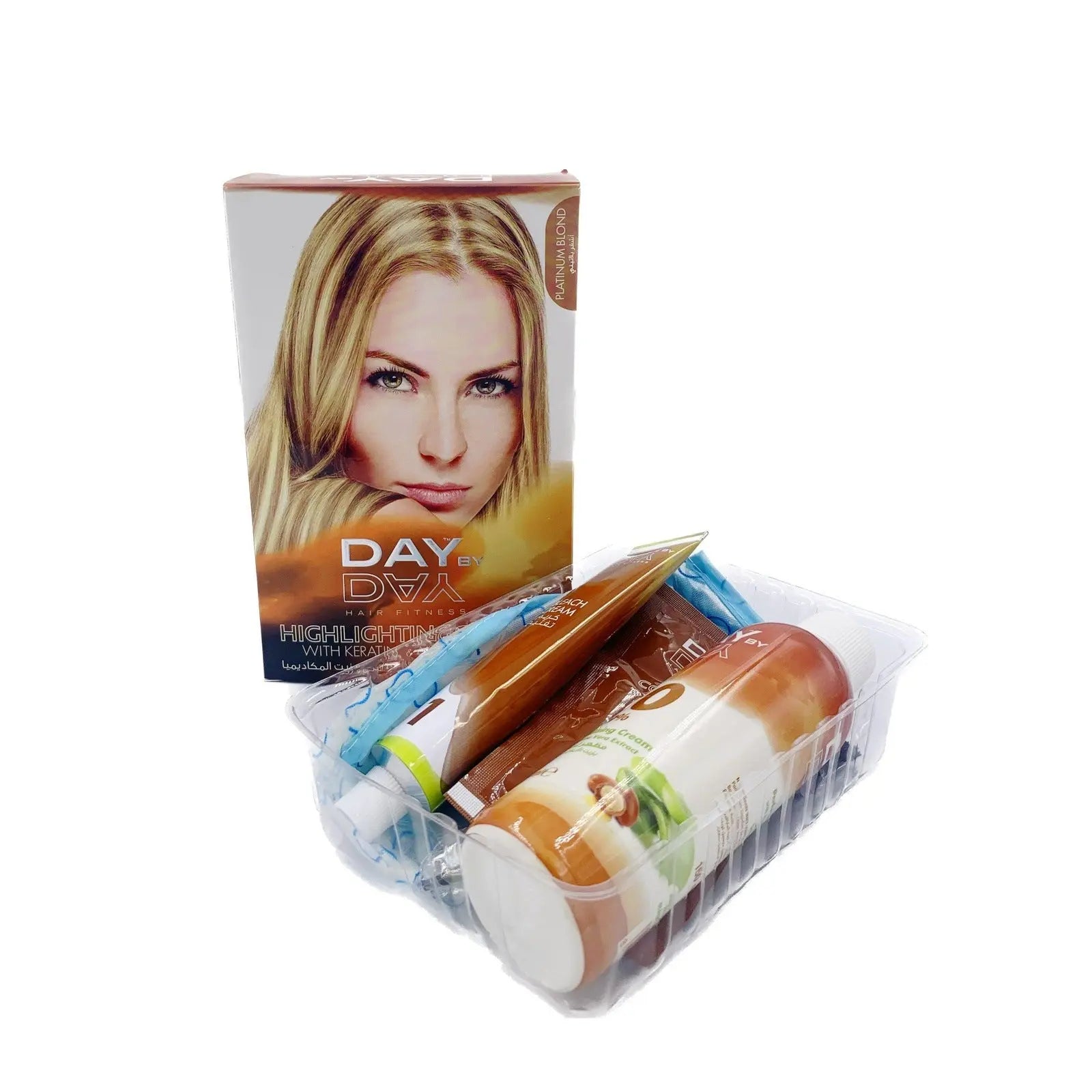 DAY BY DAY Hair Fitness Highlighting System With Keratin & Macadamia Oil Platinum Blond - JOLIE'S UAE