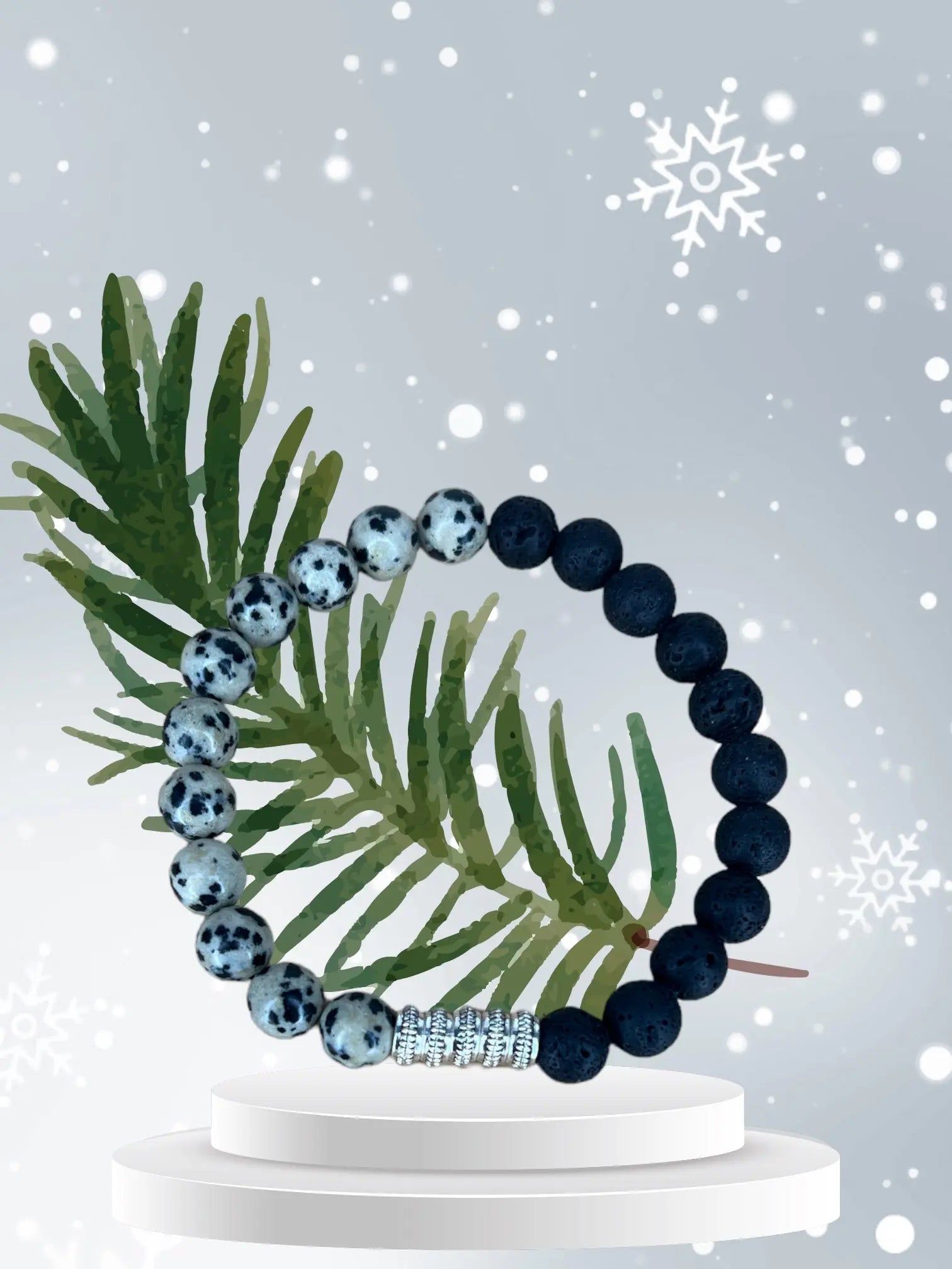 Dalmatia Jasper with lava stone bracelet JOLIE'S JOLIE'S