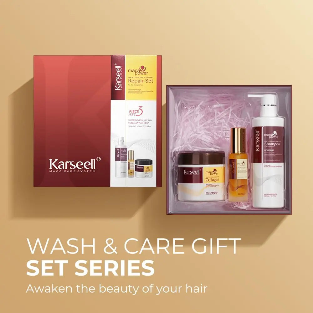 KARSEELL Maca Essence Moisturizing Repair Set – Shampoo + Essence Oil + Collagen Hair Mask KARSEELL JOLIE'S