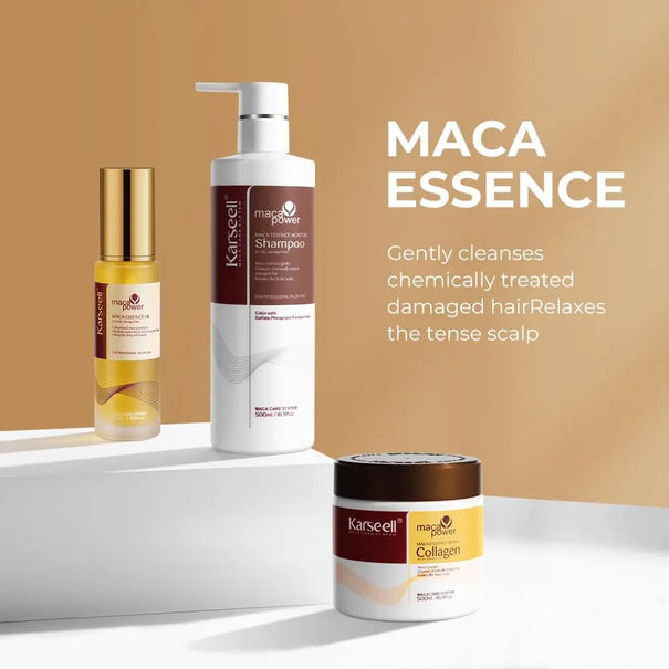 KARSEELL Maca Essence Moisturizing Repair Set – Shampoo + Essence Oil + Collagen Hair Mask KARSEELL JOLIE'S