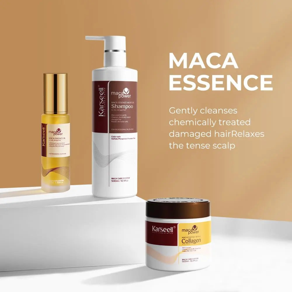KARSEELL Maca Essence Moisturizing Repair Set – Shampoo + Essence Oil + Collagen Hair Mask KARSEELL JOLIE'S