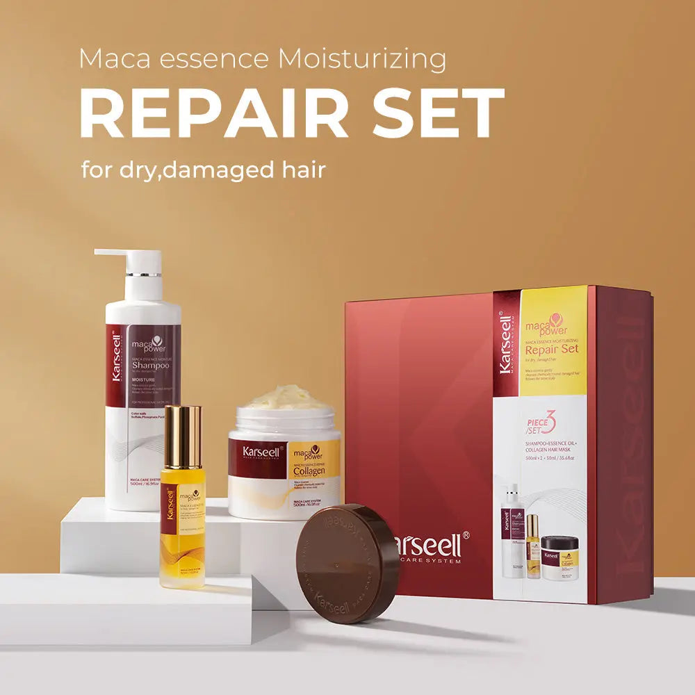 KARSEELL Maca Essence Moisturizing Repair Set – Shampoo + Essence Oil + Collagen Hair Mask KARSEELL JOLIE'S