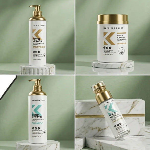 KERATINE QUEEN The Biotin & Keratin Sulfate Free Reconstruction Hair Treatment Set