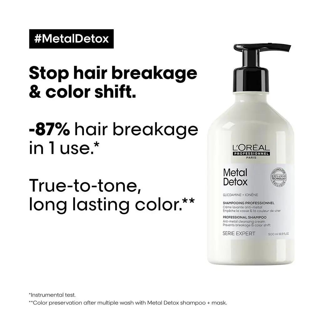 DOKAN L’Oreal  Professionnel Metal Detox Sulfate Free Shampoo with Glicoamine & Ionene for Hair Breakage 500 ml L'OREAL PROFESSIONNEL