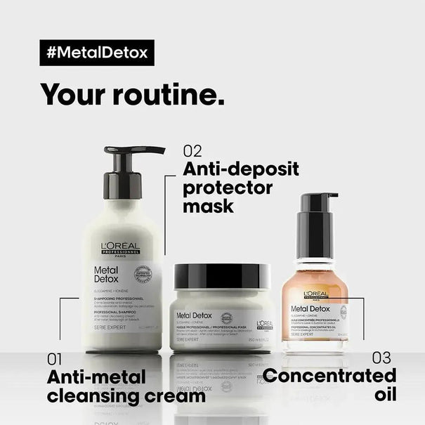 DOKAN L’Oreal  Professionnel Metal Detox Sulfate Free Shampoo with Glicoamine & Ionene for Hair Breakage 500 ml L'OREAL PROFESSIONNEL