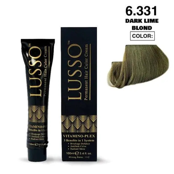Lusso Permanent Hair Color Cream 100 ML #6.331 Dark Lime Blond - JOLIE'S UAE