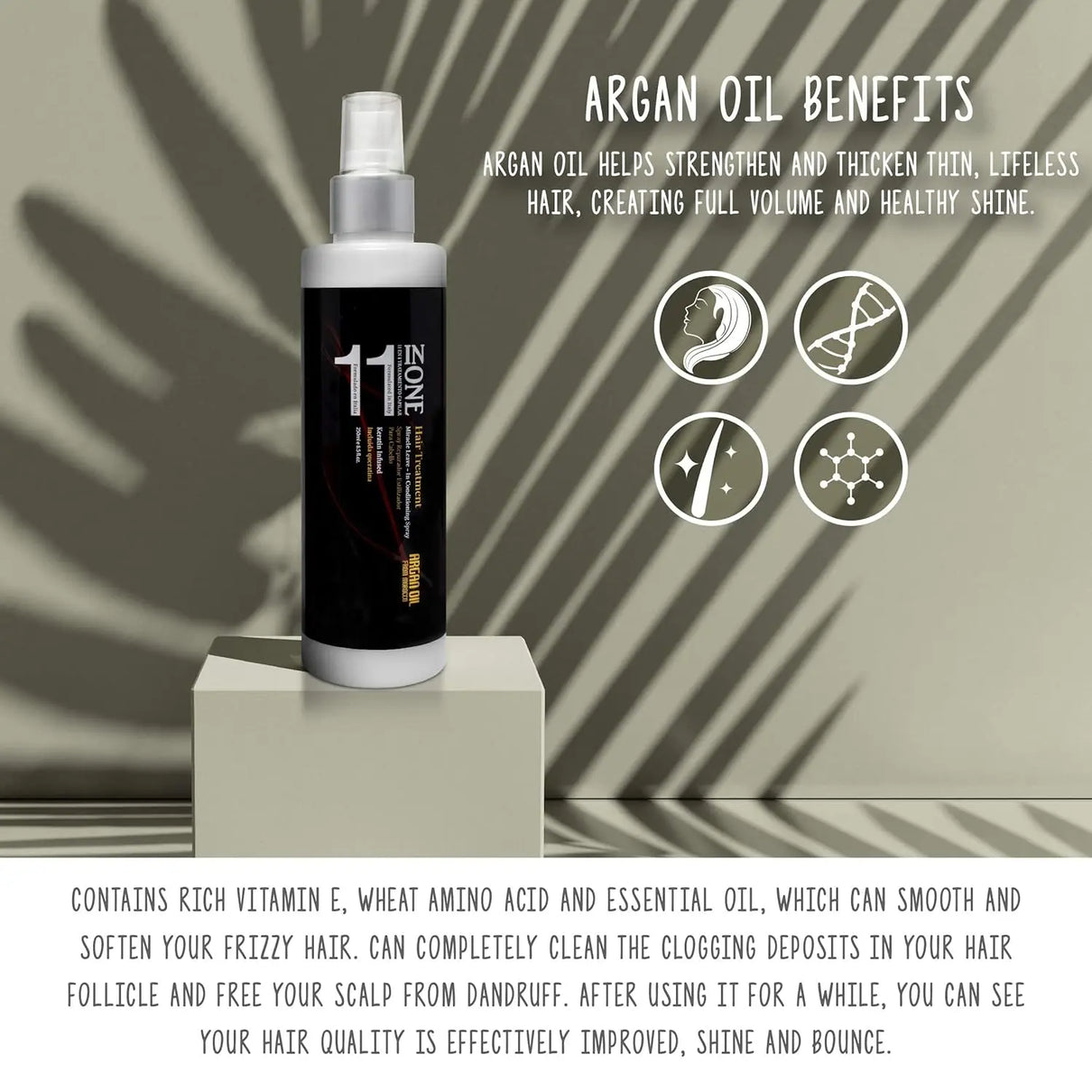 NUSPA 11 in 1 Moroccan Argan oil Moisture Leave In Conditioner Spray 250 ML NUSPA JOLIE'S