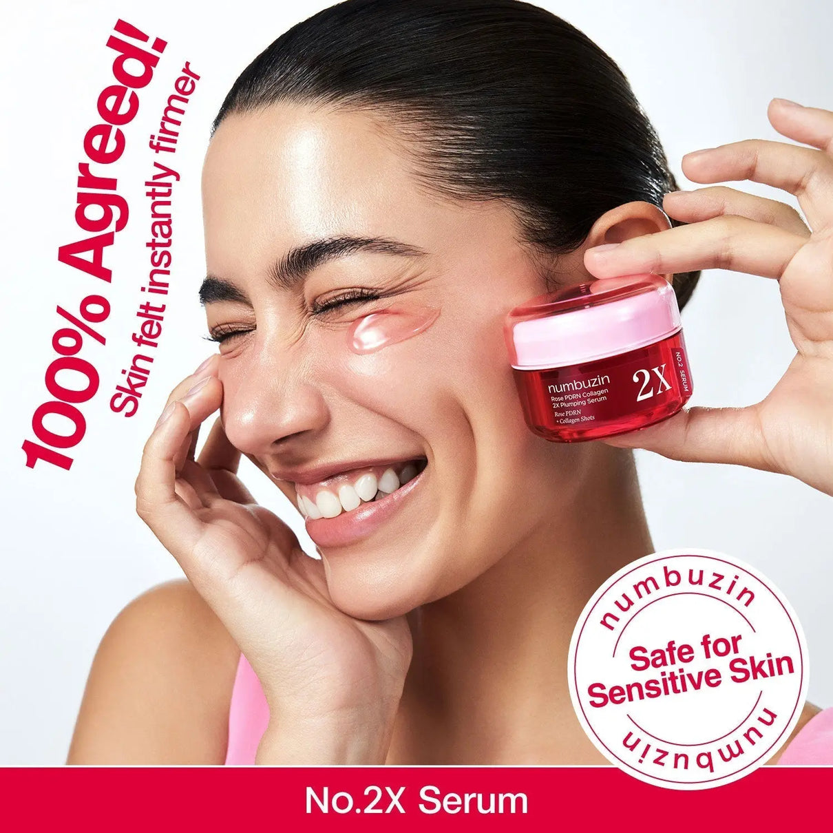 Numbuzin No.2 Rose PDRN Collagen 2X Plumping Serum + Collagen Shot 30ml Glam Secret