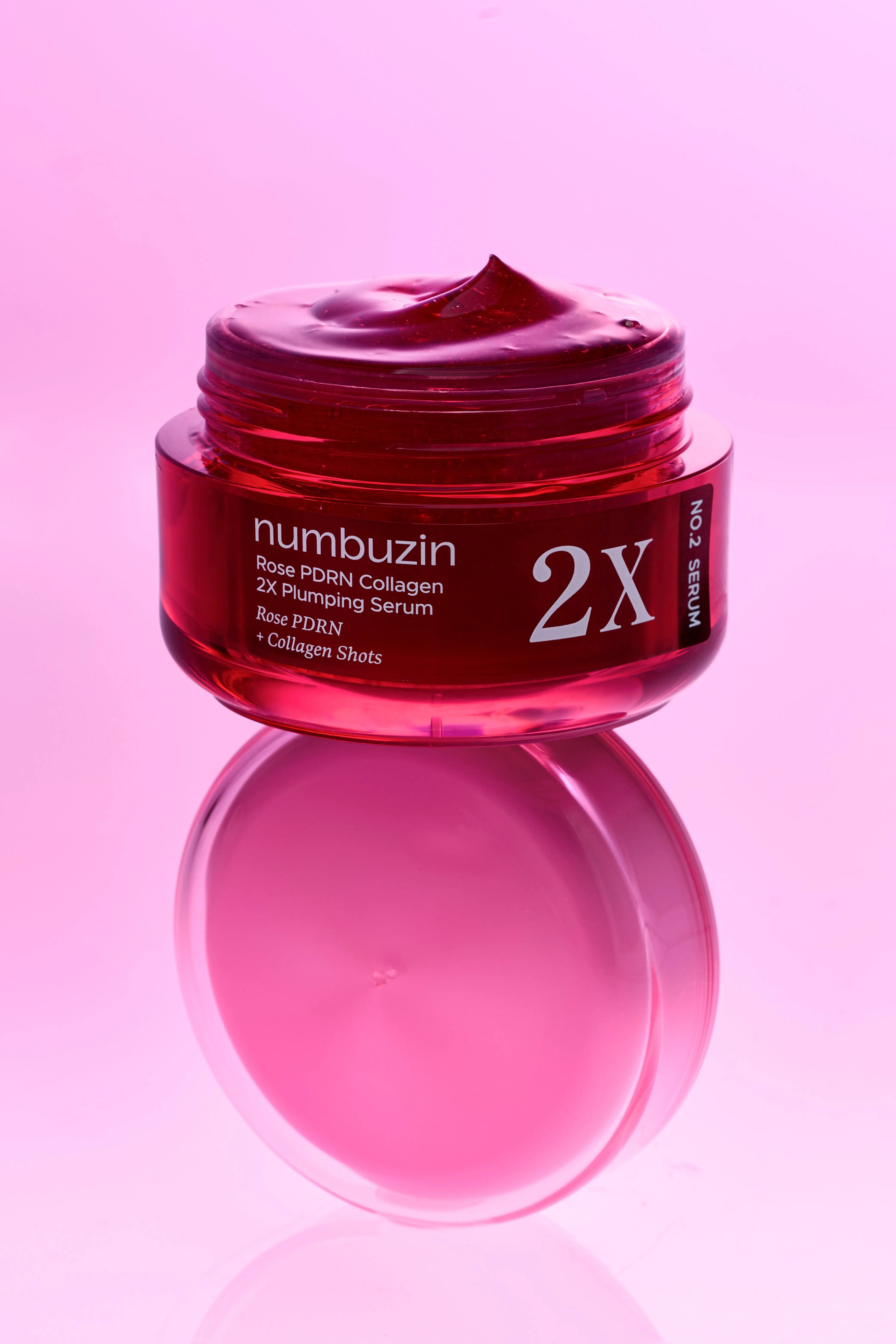 Numbuzin No.2 Rose PDRN Collagen 2X Plumping Serum + Collagen Shot 30ml Glam Secret