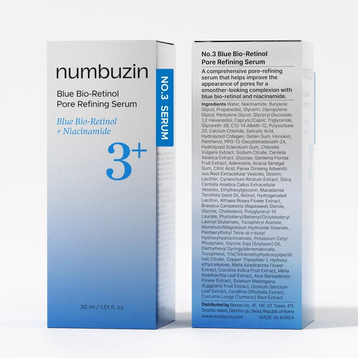 Numbuzin No.3 Blue Bio-Retinol Pore Refining Serum 30ml Numbuzin JOLIE'S