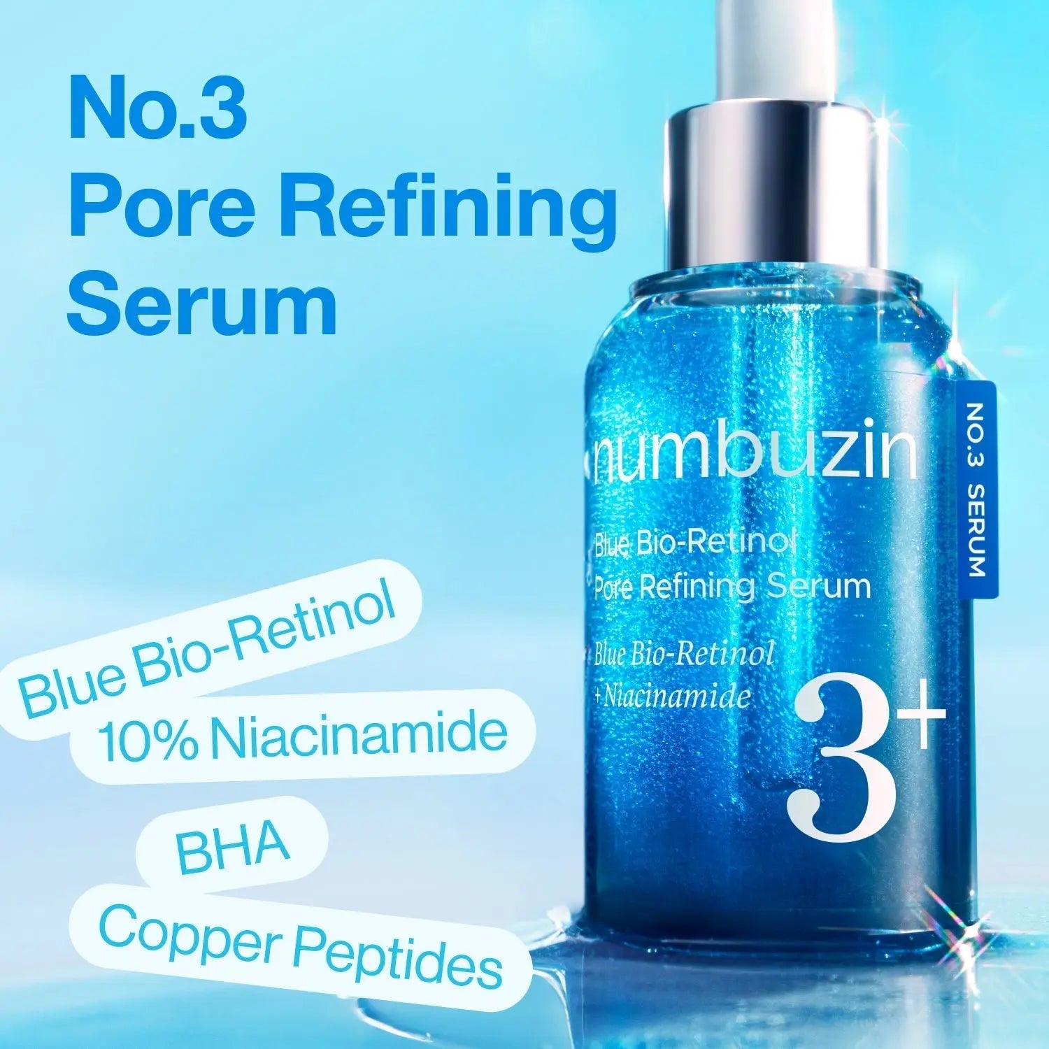 Numbuzin No.3 Blue Bio-Retinol Pore Refining Serum 30ml Numbuzin JOLIE'S