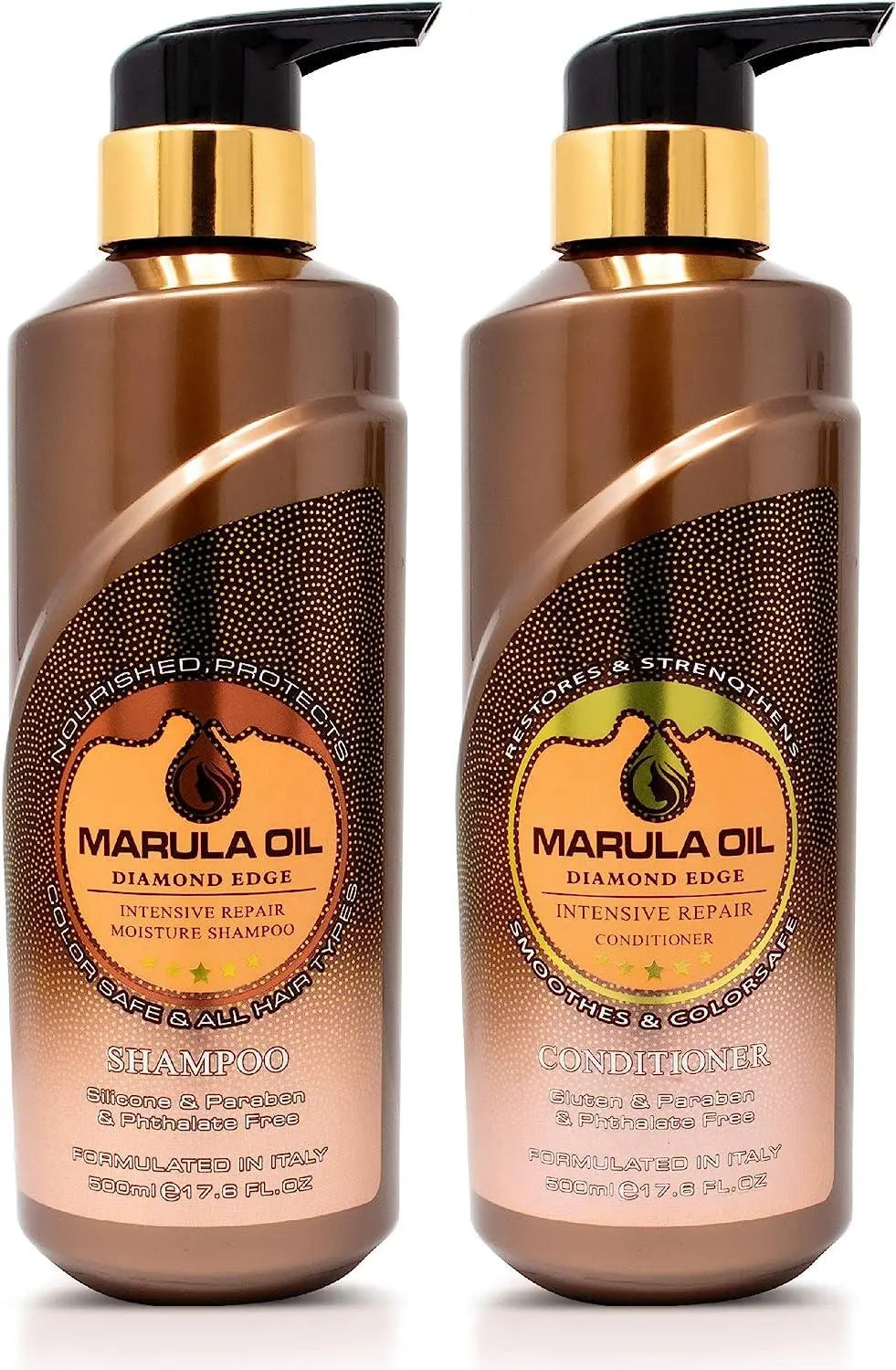 Nuspa Marula Professional Natural Oil Deep Hydrating Shampoo and Conditioner Set Sulfate Paraben Free 500 ML - JOLIE'S UAE