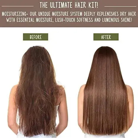 Nuspa Natural Organic Sulfate Free Moroccan Argan Oil Shampoo and Conditioner Set - Color Safe Treatment, UV Protection, Intense Moisturizing For Dry, Damaged, Frizzy, Volumizing for Thin Hair 1000 ml - JOLIE'S UAE