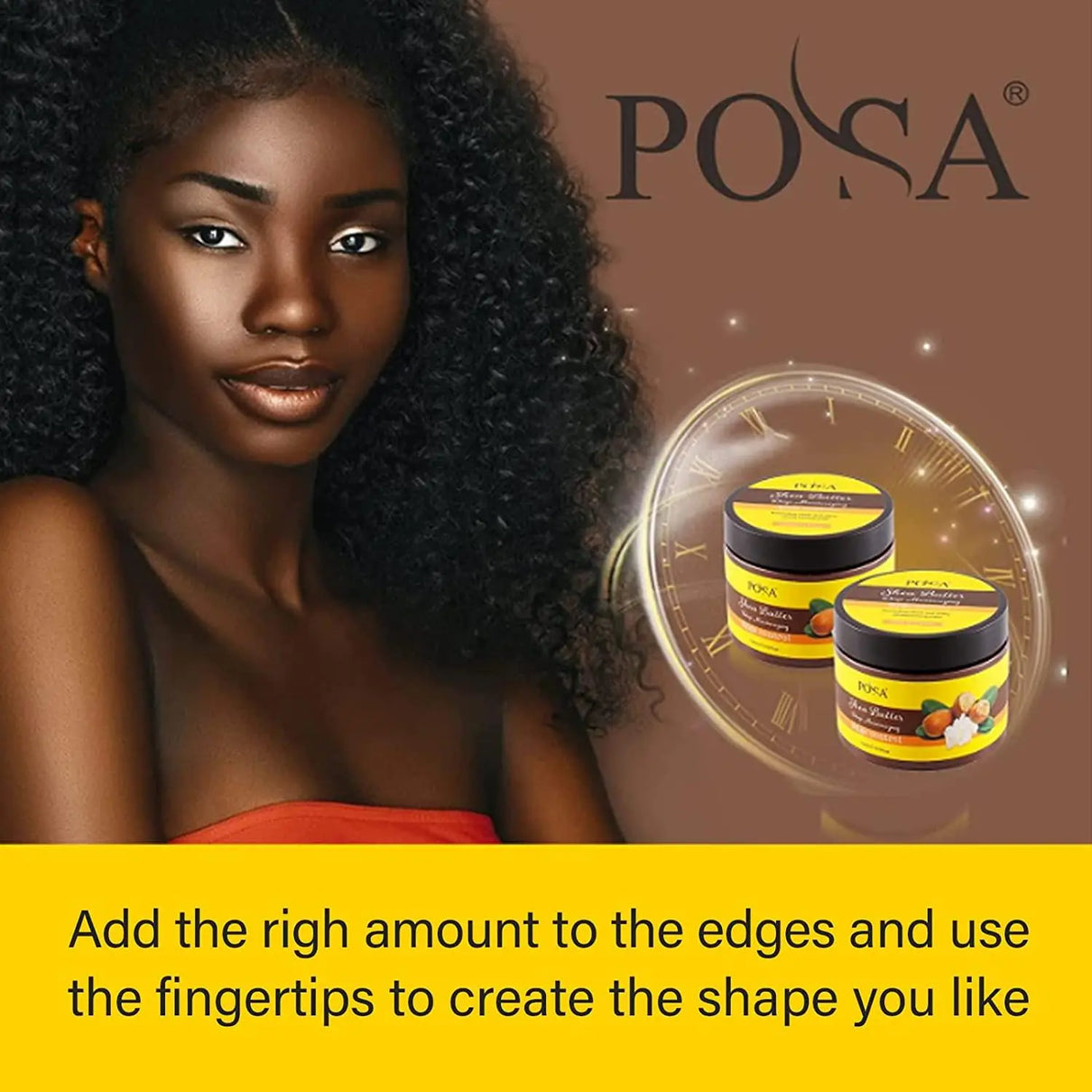 POSA Instant Control Edge Control,Hair Wax, 48 hours Lasting Natural Tea Tree Oil Deep Moisturizing EdgeTamer, Shine Smooth Hair Styling Gel with Shea Butter,Jojoba Oil 120 ML - JOLIE'S UAE