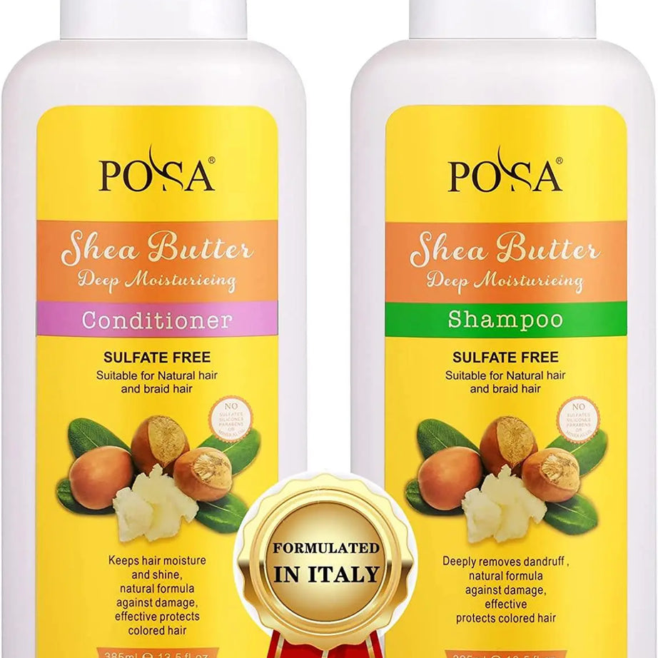 POSA Organic Shea Butter Sulfate Free Shampoo & Conditioner Hair Care Kit - JOLIE'S UAE