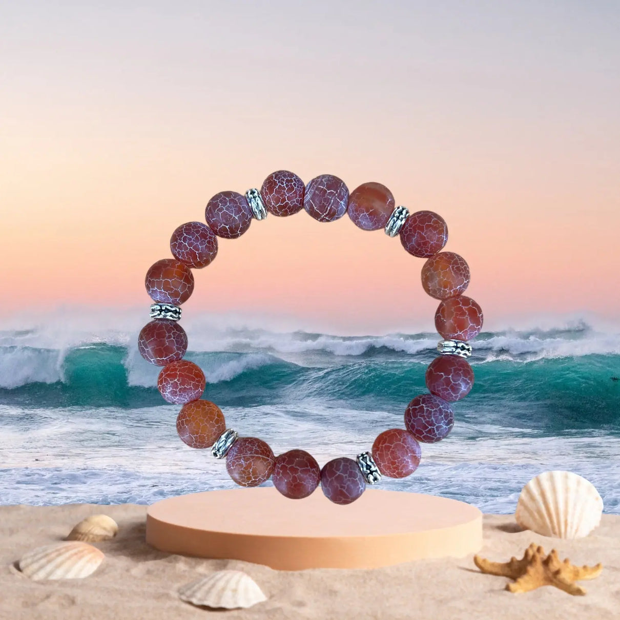 Round Matte multicolor Frost Agates Natural JOLIE'S JOLIE'S