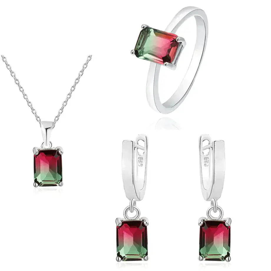 Women 925 Sterling Silver Rose Jewelry Set - JOLIE'S UAE
